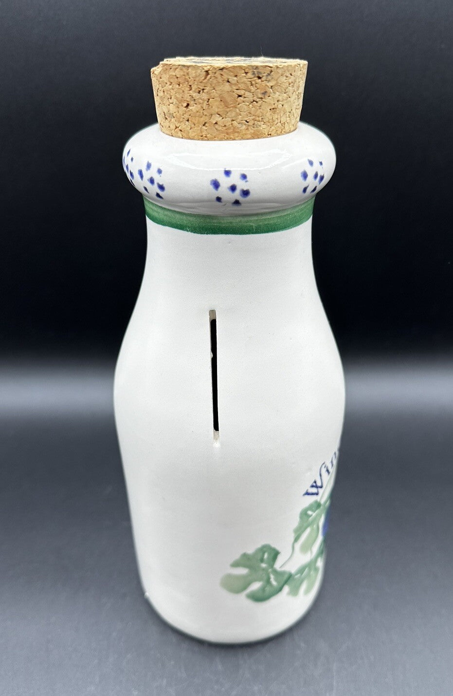 Coin Bank Wine Money Milk Jug Grapes Vines Hand Painted Crock Shop Santa Ana CA