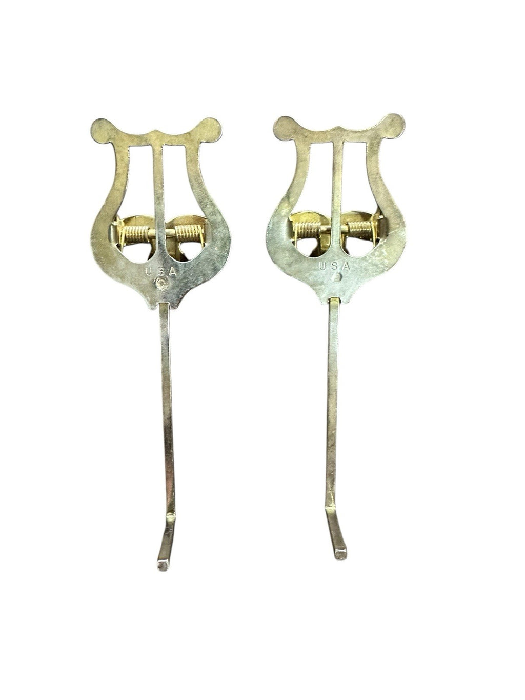 Clips Curved Shank Trumpet Music Sheet Brass (2) Vintage