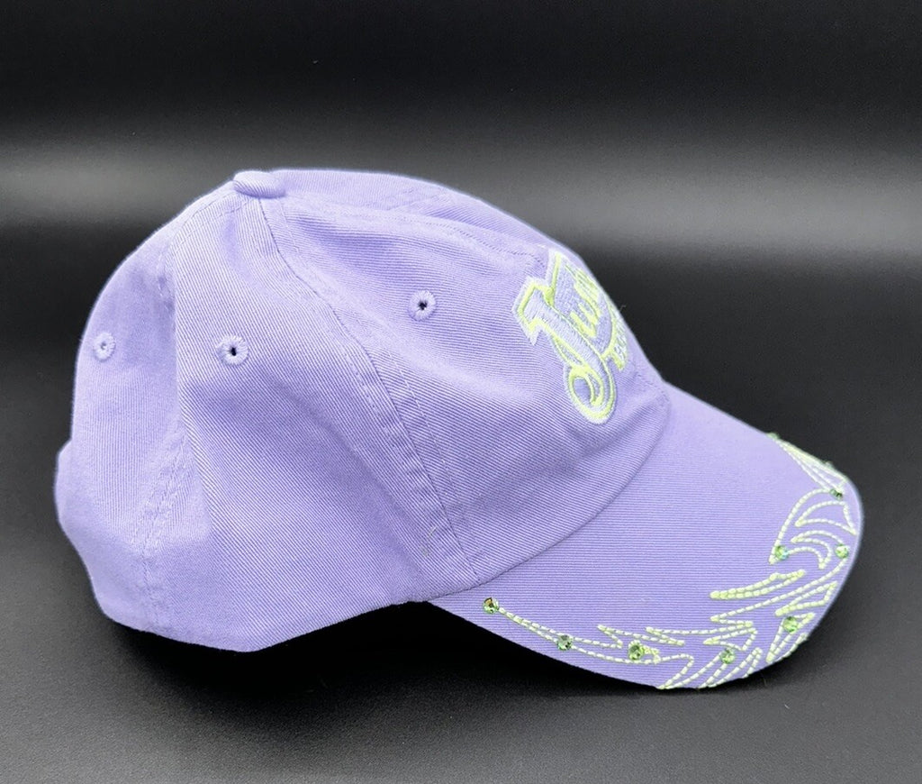Justin Boots Hat Cap Purple Rhinestone Women’s Adjustable White Embroidery