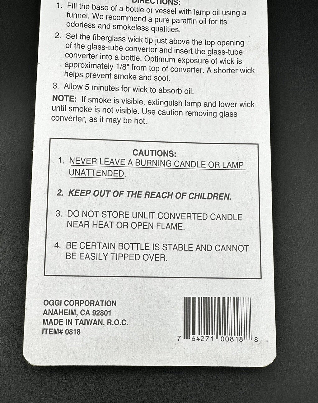 Candle Converter Oggi Bottle 5” Fiberglass Wick For Oil Candle Making 3 Pack New