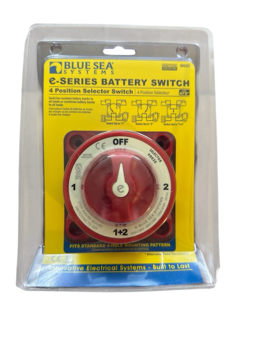 Blue Sea 9002EB-BSS Switch Battery 4 POS W/AFD (FLM- 5) Brand New