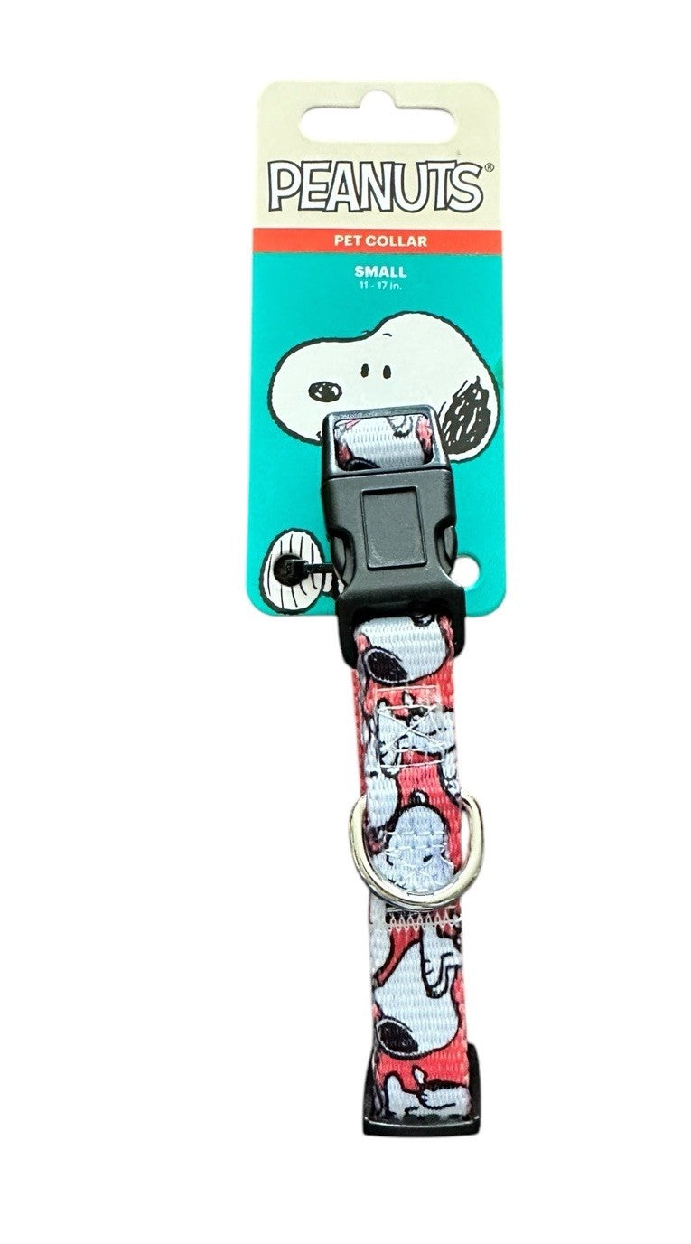 Dog Collar Small 11”- Fetch For Pets Peanuts Snoopy Nylon Adjustable 17” New