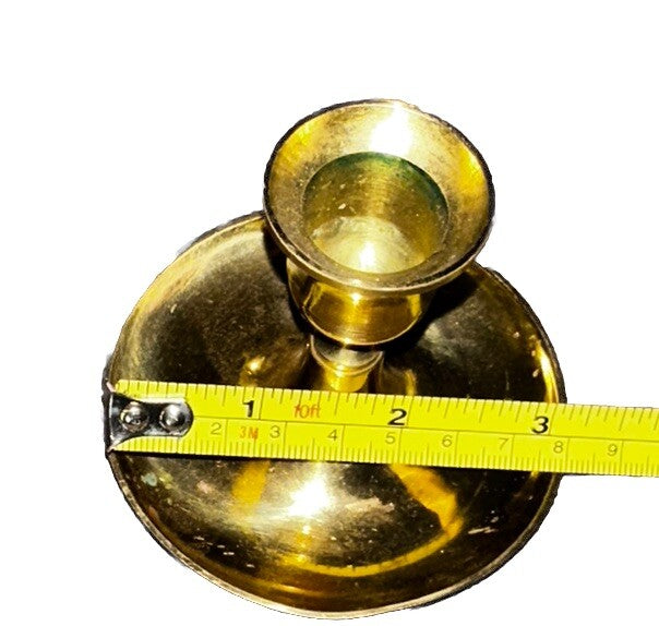 Candleholders Saucers Baldwin 3" T By 3” W Brass Vintage