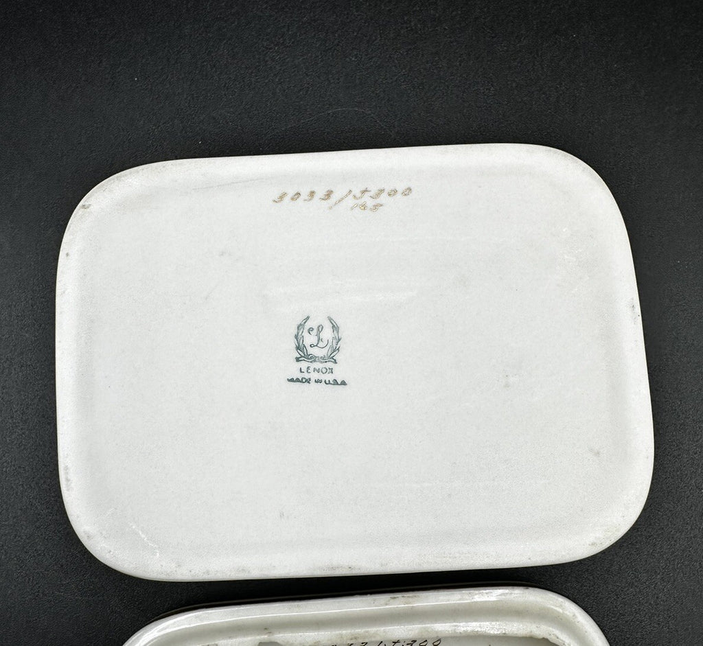 Cigarette Box 5”x 3 5/8" x 2" Lenox China Rose 3033 Pattern (READ) Vintage