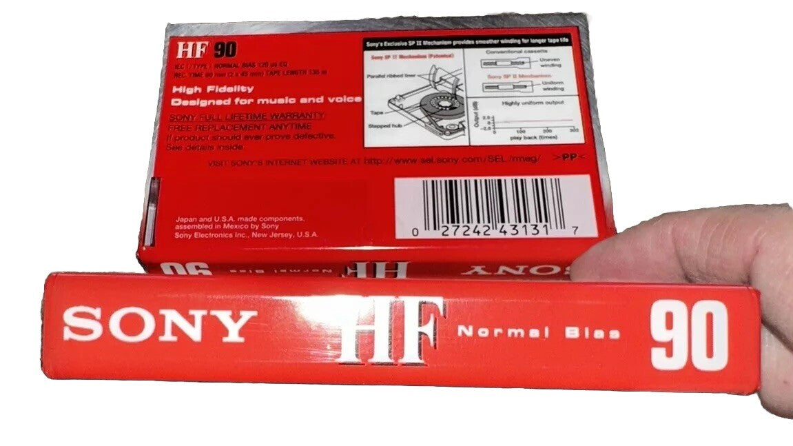 Cassettes 90 minutes Recordable (2) Sealed Sony HF Sealed Blank Audio New