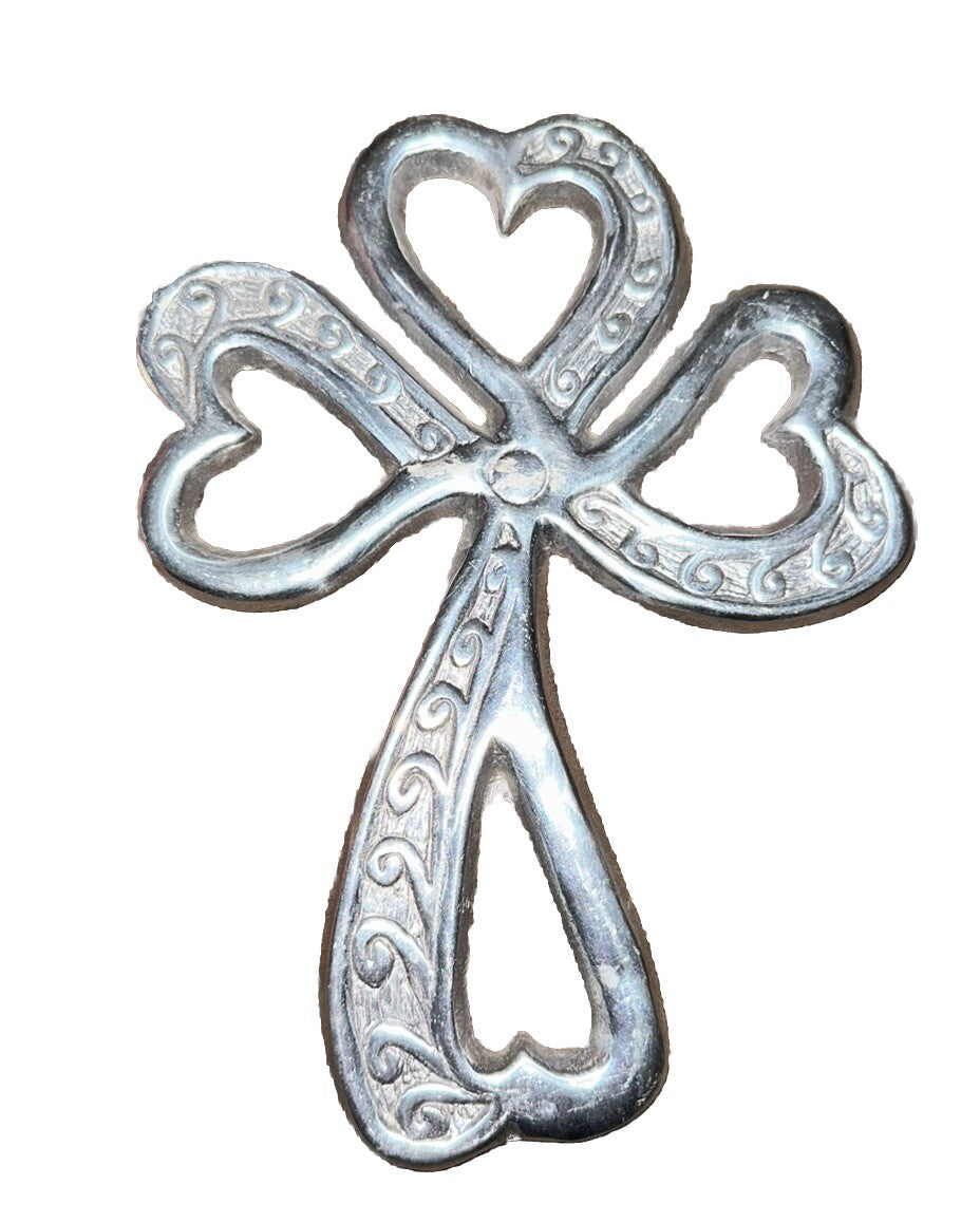Cross Christian Ornate Mexico 8” Brinson & Collins Aluminum Silver Colored