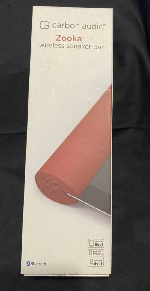 Bluetooth Wireless Speaker Carbon Audio Zooka Bar Red With Box Preowned