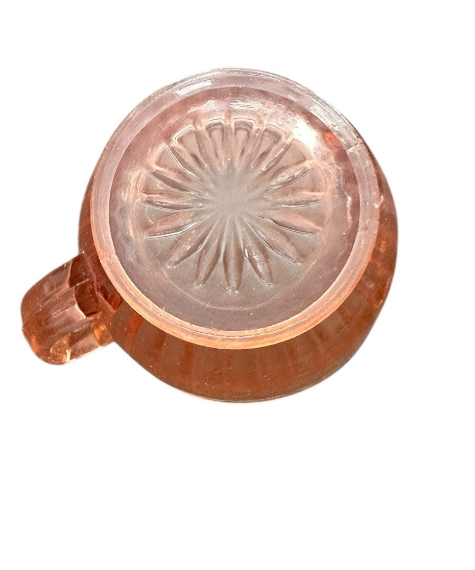 Creamer And Sugar Imperial Pink Depression Glass Open Handle Bowl Vintage