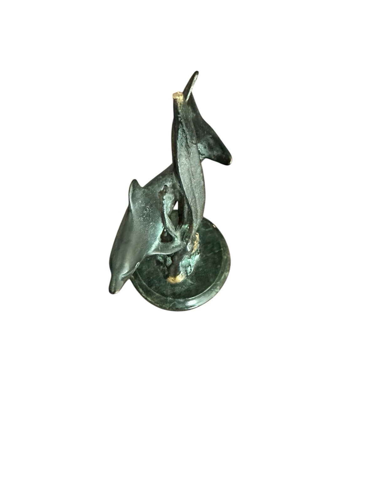 Dolphin Sculpture Marble Base Seagrass Ocean Decor SPI Gallery Metal Brass