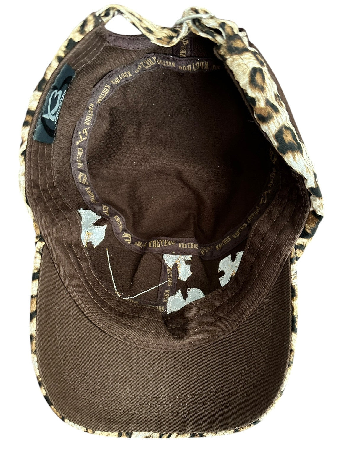 Baseball Hat Cap Women's KB Ethos Jeweled Beaded Cross Brown Embroidered Rodeo