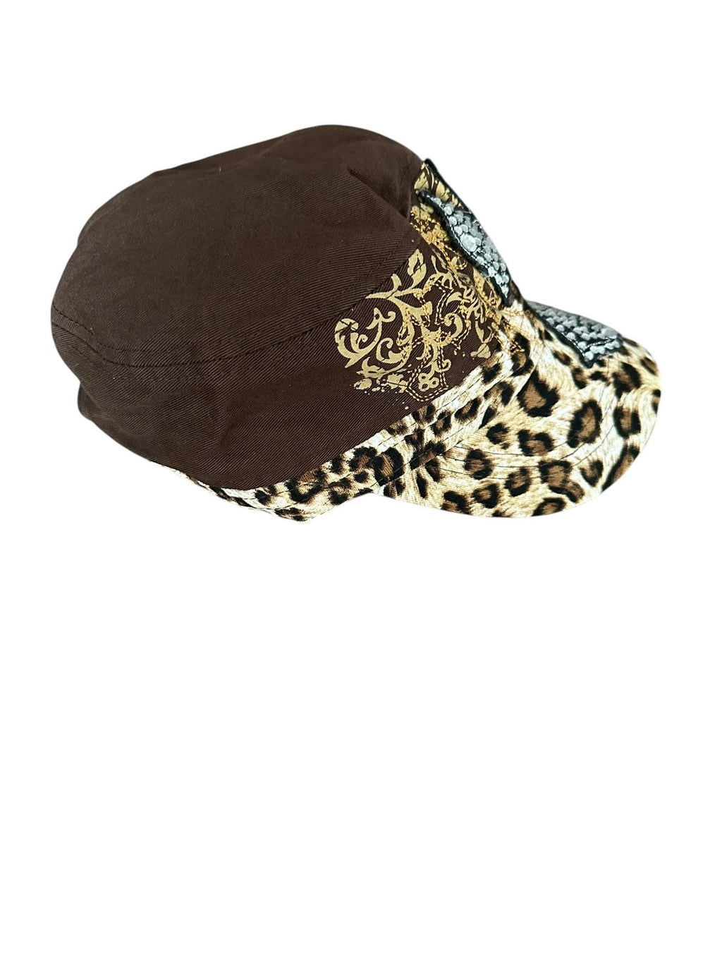Baseball Hat Cap Women's KB Ethos Jeweled Beaded Cross Brown Embroidered Rodeo