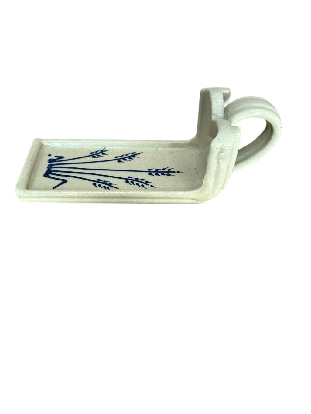 Butter Holder One Stick Pottery With Handle Signed Vintage