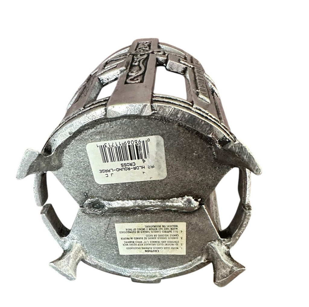 Candle Holder, 5.75”2001 Carson Statesmetal Pewter Crosses Large Jar Footed