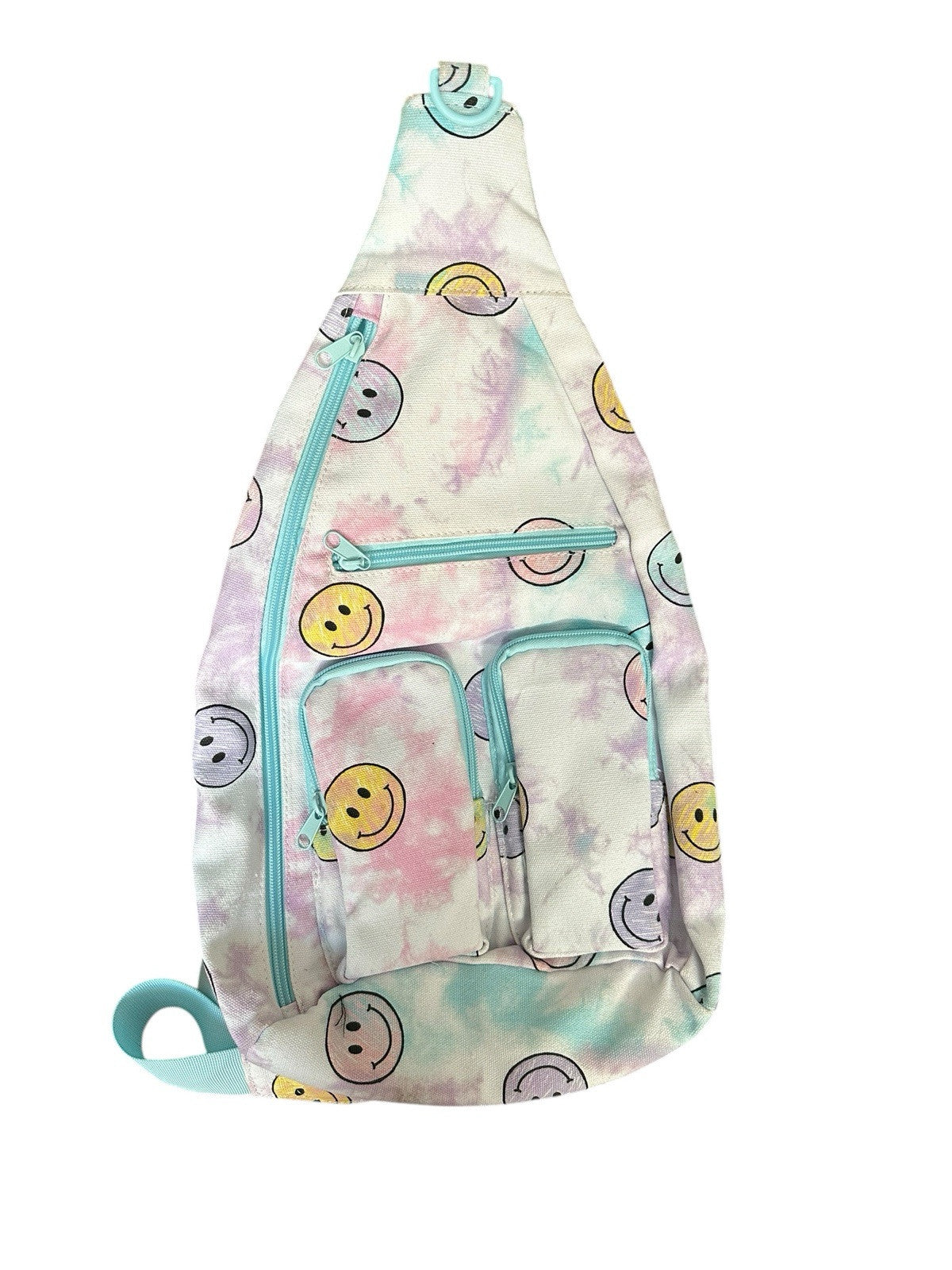 Backpack Cargo Sling Multi-Colored Smiley Faces No Boundaries Tween Handsfree