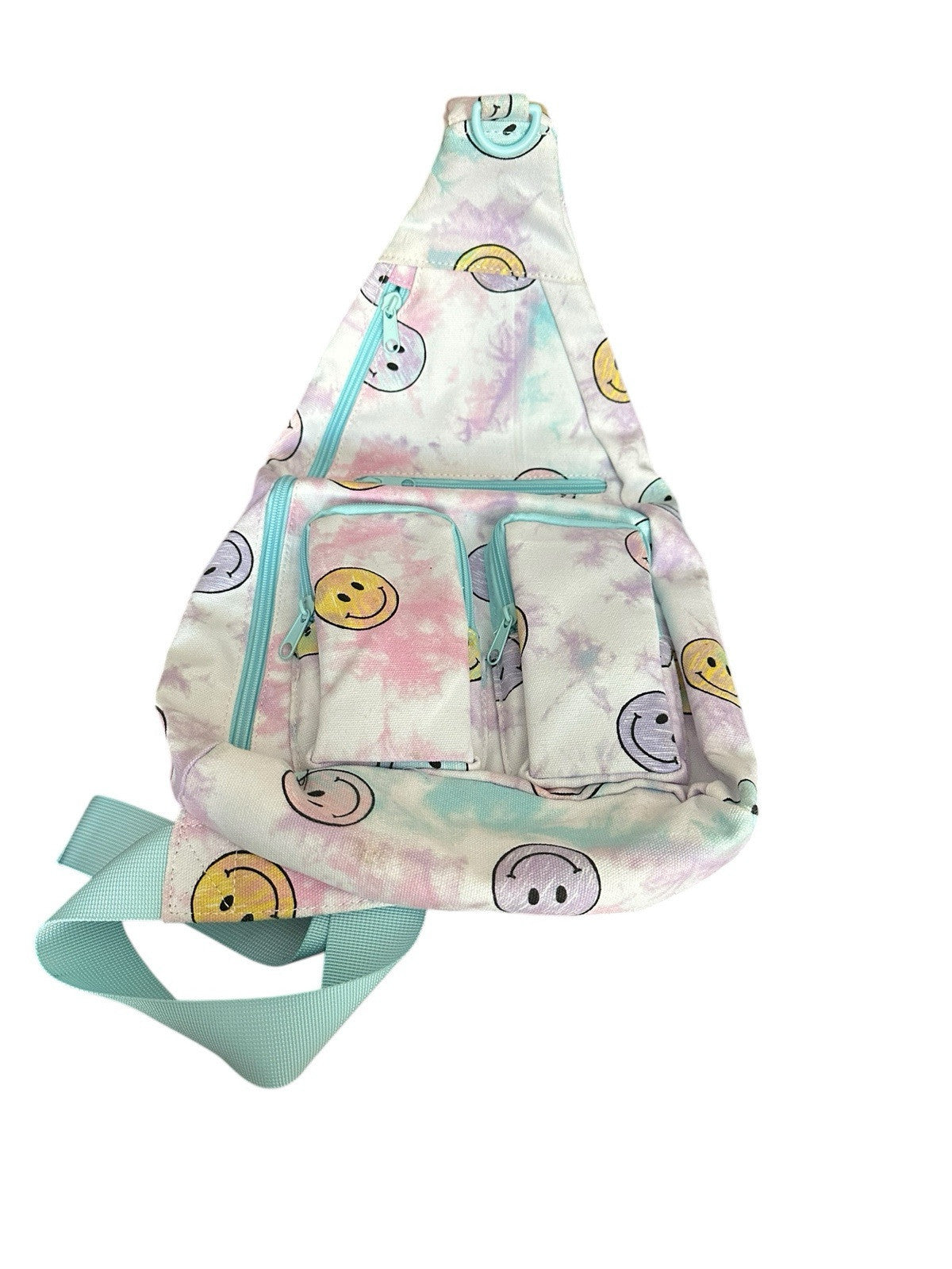 Backpack Cargo Sling Multi-Colored Smiley Faces No Boundaries Tween Handsfree