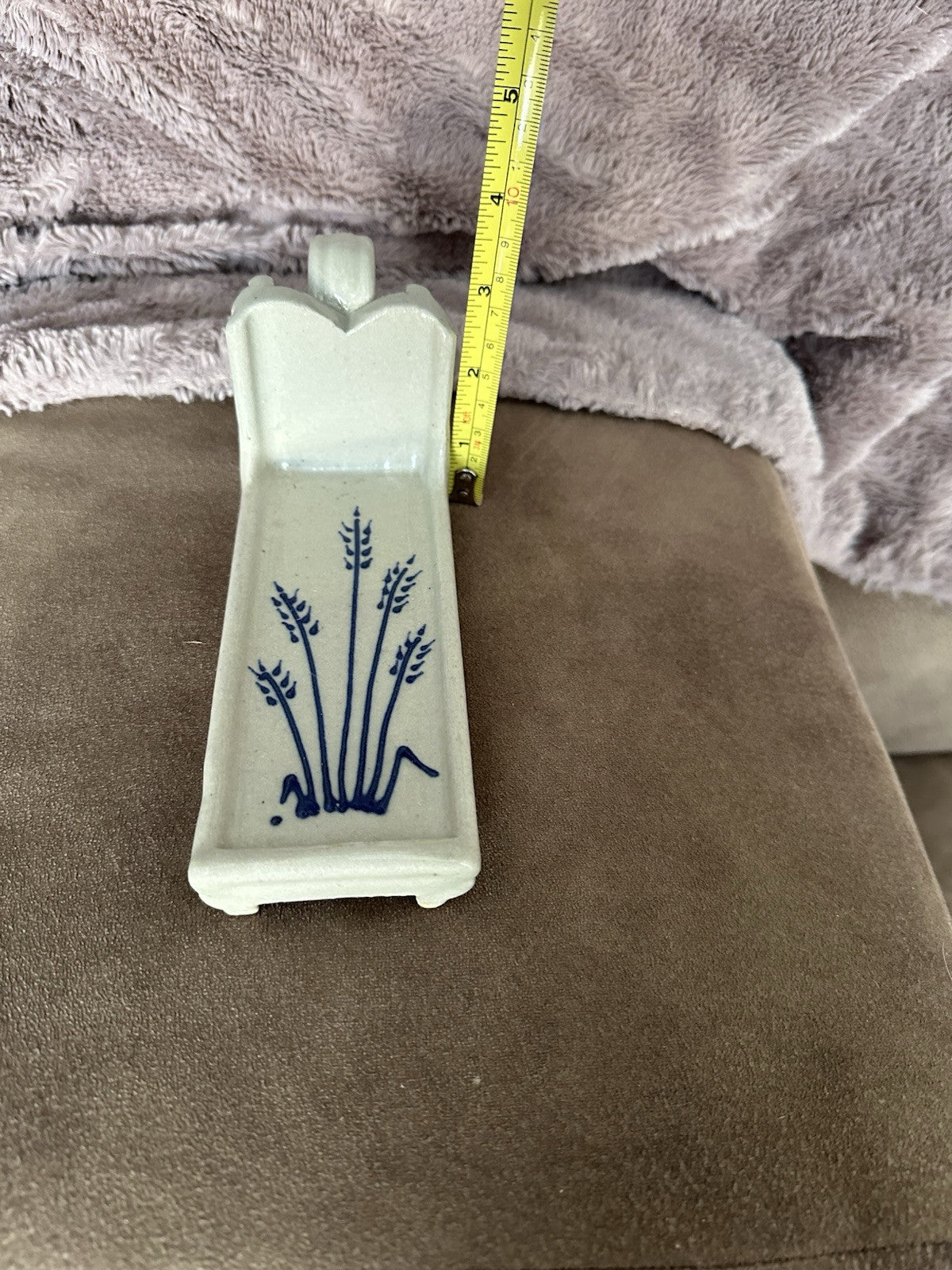 Butter Holder One Stick Pottery With Handle Signed Vintage