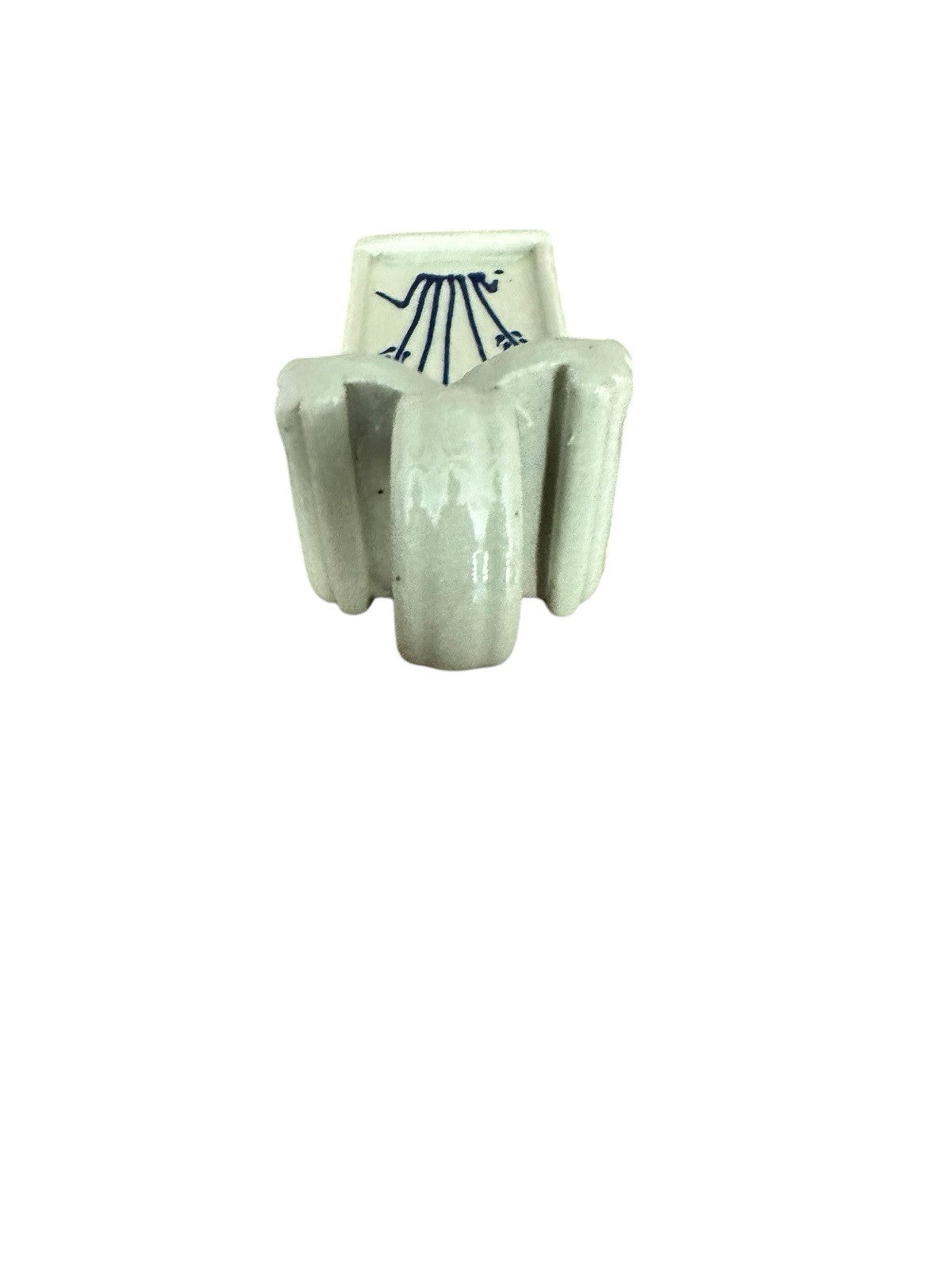 Butter Holder One Stick Pottery With Handle Signed Vintage