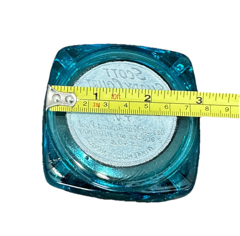 Ashtray Winnemuccas Nevada US 40 & 95 Scott Shady Court Blue Glass Vintage