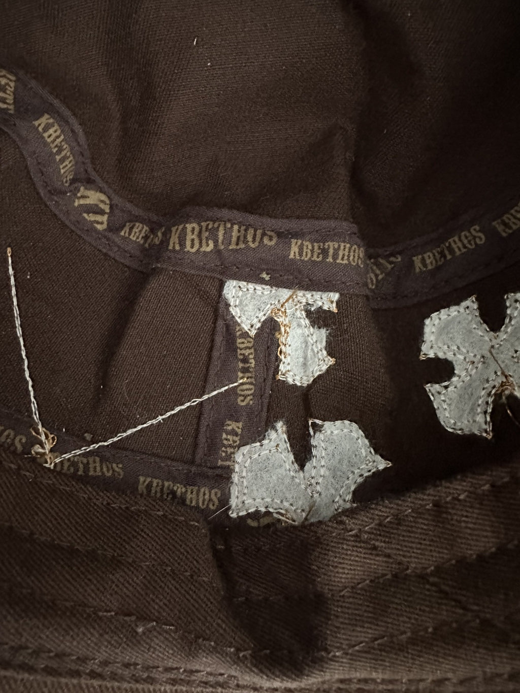 Baseball Hat Cap Women's KB Ethos Jeweled Beaded Cross Brown Embroidered Rodeo