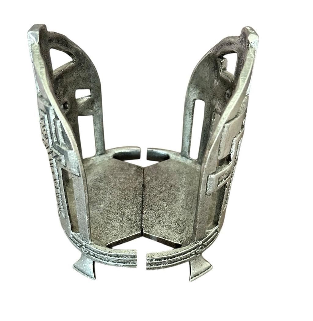 Candle Holder, 5.75”2001 Carson Statesmetal Pewter Crosses Large Jar Footed