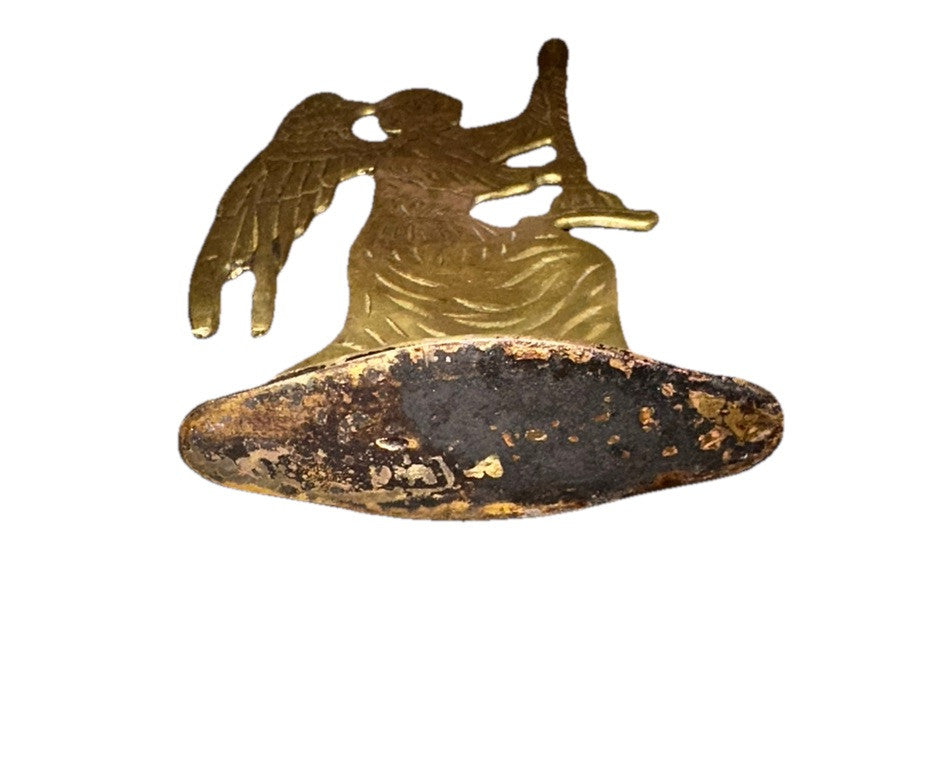 Candlestick Holder Christmas Angel Double Sided Solid Brass Vintage